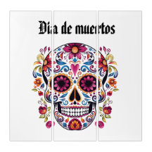 Floral Sugar Skull, Day Of The Dead Glossy Poster