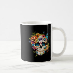 Floral Sugar Skull Dia De Los Muertos Gothic Day O Coffee Mug