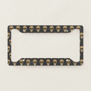 Floral Sugar Skull Dia de los Muertos License Plate Frame