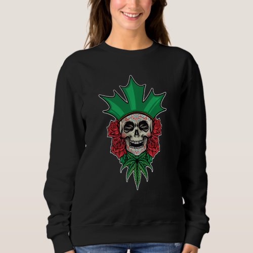Floral Sugar Skull Dia De Los Muertos Mexican Day  Sweatshirt