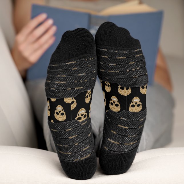 Floral Sugar Skull Dia de los Muertos Socks (Bottom)
