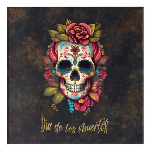 Floral Sugar Skull Día de los Muertos Spanish Acrylic Print