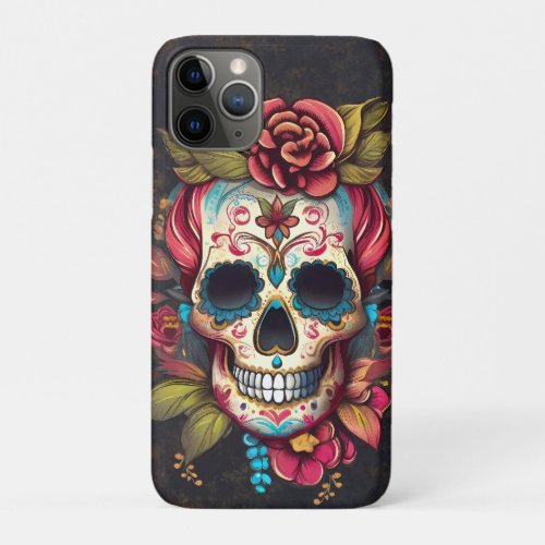 Floral Sugar Skull Da de los Muertos Spanish iPhone 11 Pro Case