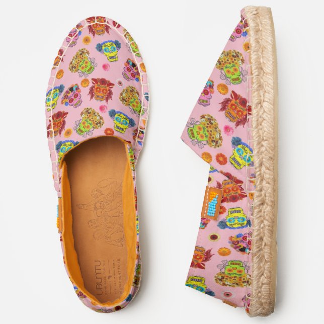 Floral Sugar Skull Espadrilles (Side)