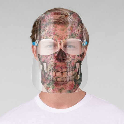 Floral Sugar Skull Face Shield (Insitu)