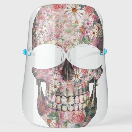 Floral Sugar Skull Face Shield (Front)