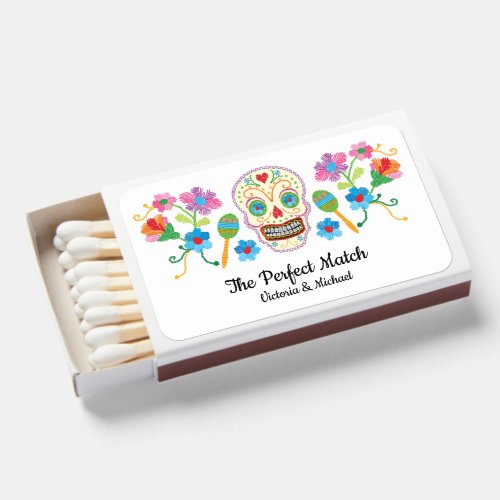 Floral Sugar Skull Fiesta Matchboxes