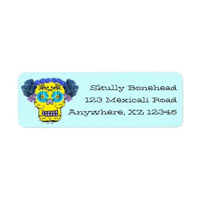 Floral Sugar Skull Label (Front)