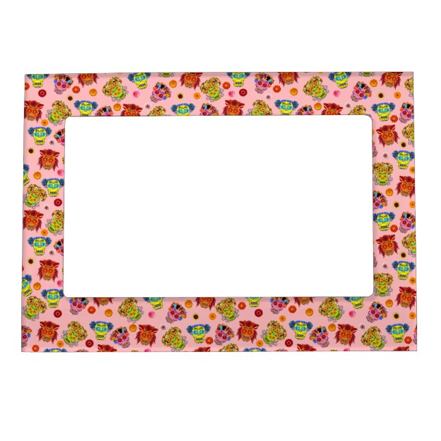 Floral Sugar Skull Magnetic Picture Frame (Front)