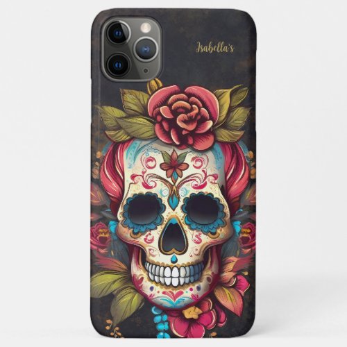 Floral Sugar Skull Sweet 16 Birthday iPhone 11 Pro Max Case