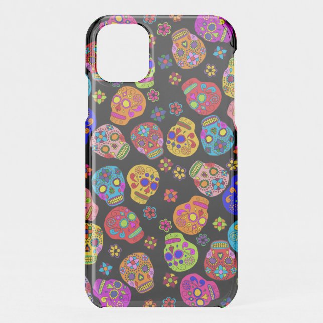 Floral Sugar Skull Uncommon iPhone Case (Back)
