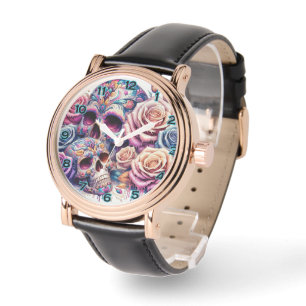 Floral Sugar Skull Watch
