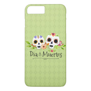 Floral Sugar Skulls Dia de Muertos Phone Case