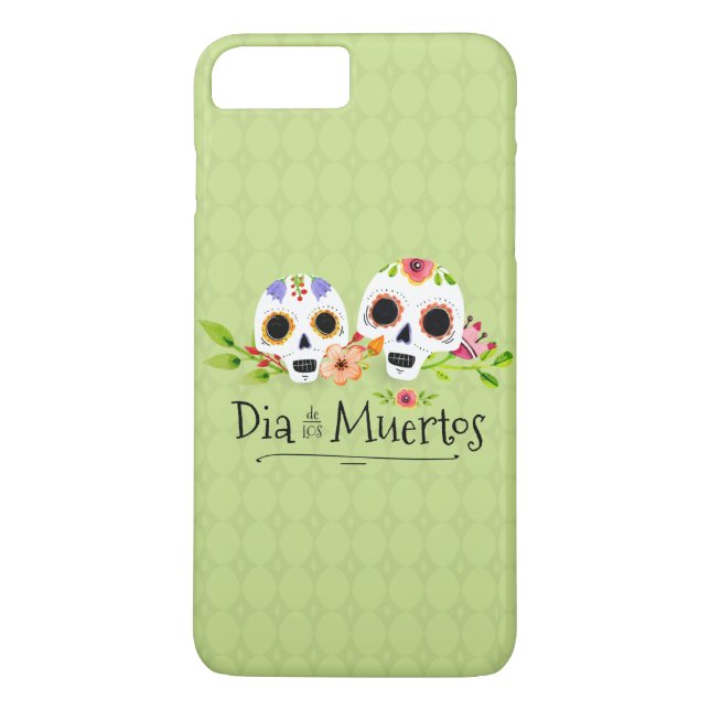 Floral Sugar Skulls Dia de Muertos | Phone Case (Back)