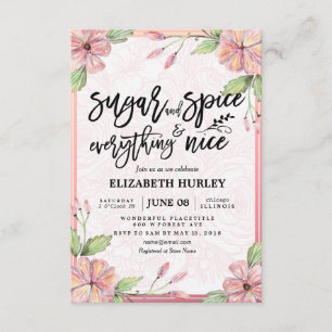 Floral Sugar & Spice & Everything Nice Baby Shower Invitation