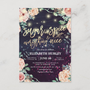 Floral Sugar & Spice & Everything Nice Baby Shower Invitation