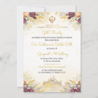 Floral Sukhmani Sahib Path Invitation card