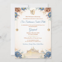 Floral Sukhmani Sahib Path Invitation Card