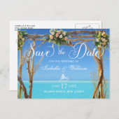 Floral Summer Beach Wedding Gate Save the Date Postcard (Front/Back)