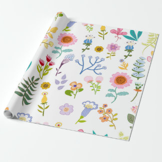 floral summer botanical background  wrapping paper