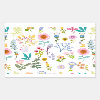 floral summer botanical background  wrapping paper rectangular sticker