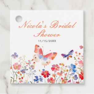 Floral Summer Butterfly Bridal Shower Favor Tags