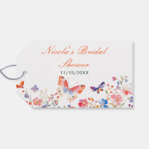 Floral Summer Butterfly Bridal Shower Gift Tags