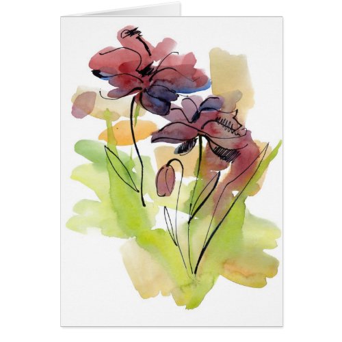 Floral summer design with hand_painted abstract 2