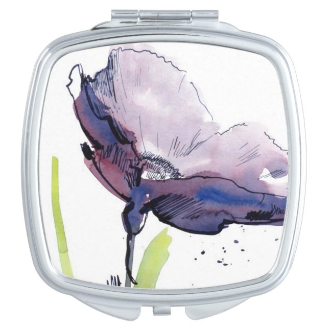 Floral summer design with hand-painted abstract vanity mirror (Front)