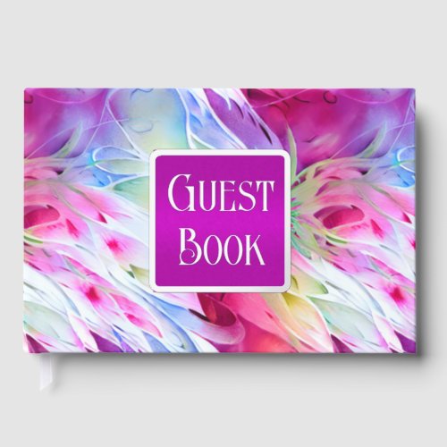 Floral summer flower elegant whimsical abstract  foil guest book 