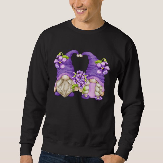 Floral Summer Graphic For Women Purple Awareness G Sweatshirt (Front)