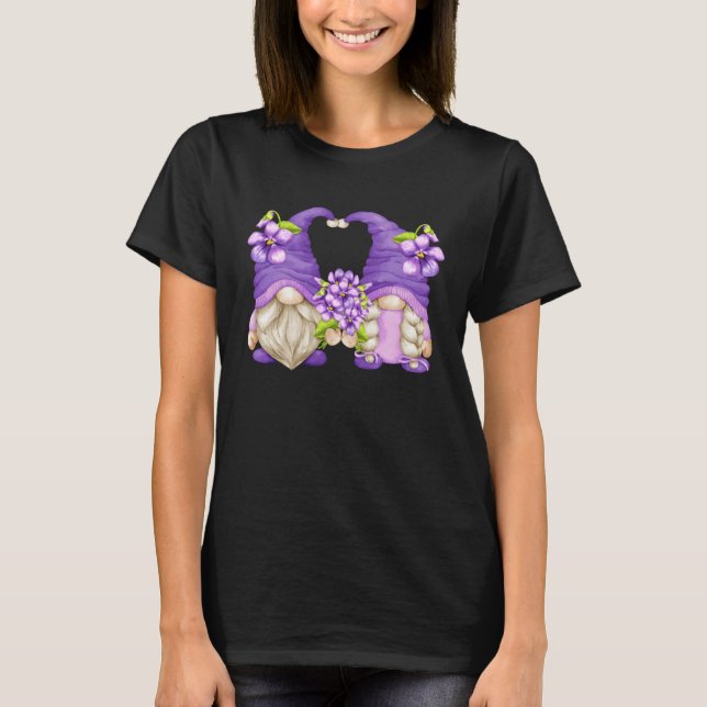 Floral Summer Graphic For Women Purple Awareness G T-Shirt (Front)