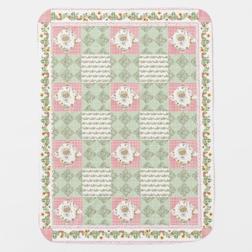 Floral Summer Strawberries Gingham Baby Girl