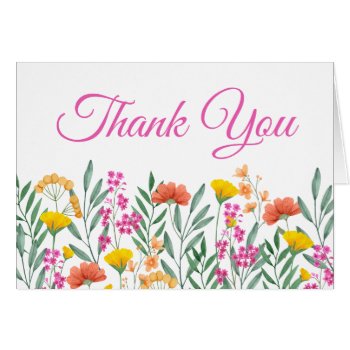 Floral Summer Wildflowers Boho Wedding Thank You by merrybrides at Zazzle