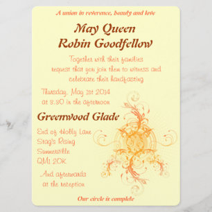 Floral Sun Handfasting Invitation Design 2