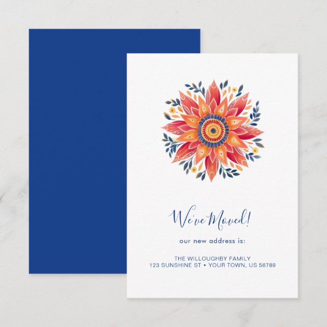 Floral Sunburst Moving Announcement (Front/Back)