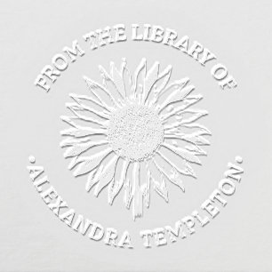 Floral Sunflower #2B Library Book Name Embosser