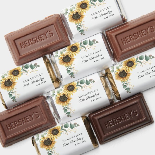 Floral Sunflower 60th Birthday Party Hershey's Miniatures (Assorted)