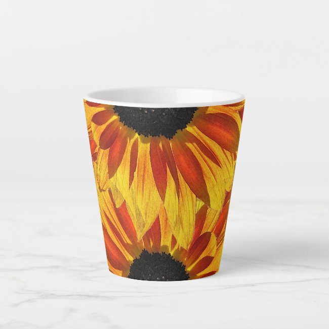 Floral Sunflower Abstract Latte Mug