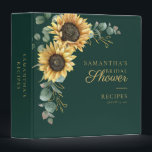Floral Sunflower Bloom Bridal Shower Recipes 3 Ring Binder<br><div class="desc">Elegant Watercolor Sunflower Eucalyptus Bridal Shower Recipe 3 ring binder. Our floral binder will be perfect for both personal use and for special events like weddings,  bridal or wedding showers,  and baby showers.</div>
