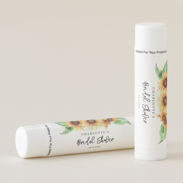Floral Sunflower Botanical Bridal Shower Favor Lip Balm (Front)
