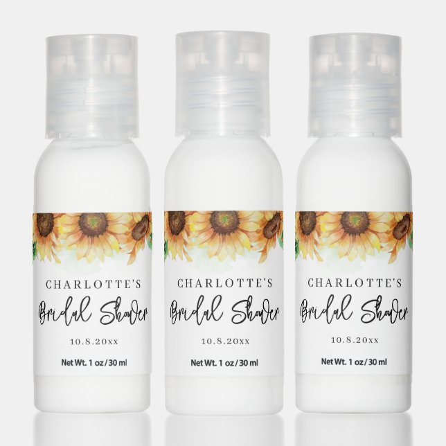 Floral Sunflower Botanical Bridal Shower Hand Lotion (Set)