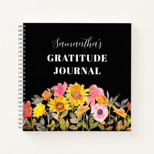Floral Sunflower Botanical Name Gratitude Journal