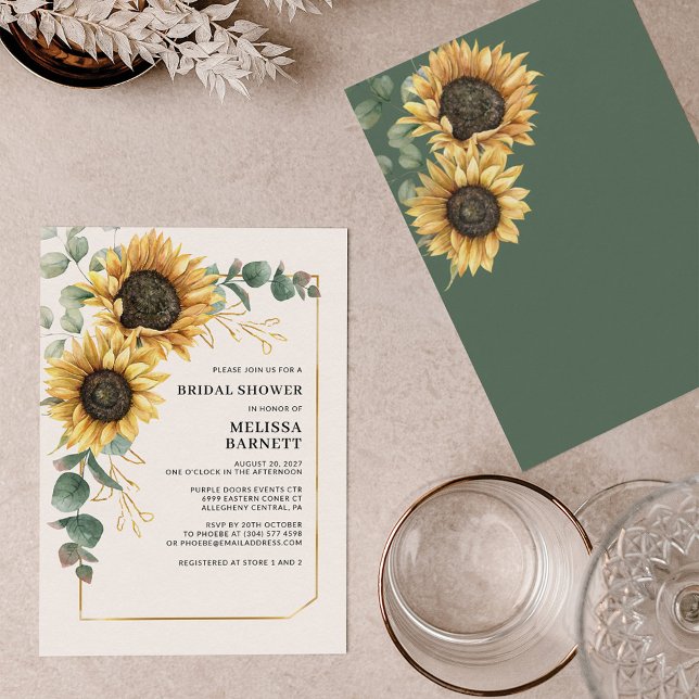 Floral Sunflower Bridal Shower Invitation (Creator Uploaded)