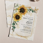 Floral Sunflower Bridal Shower Invitation<br><div class="desc">Create a modern Sunflower Floral Bridal Shower invitation card with this cute template featuring beautiful rustic floral bouquet with modern simple typography. TIP: Matching wedding suite cards like RSVP, wedding programs, banners, tapestry, gift tags, signs, and other wedding keepsakes and goodies are available in the collection below featuring this design....</div>