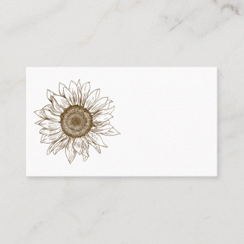 Floral Sunflower Brown Flower Fall Country Wedding Place Card
