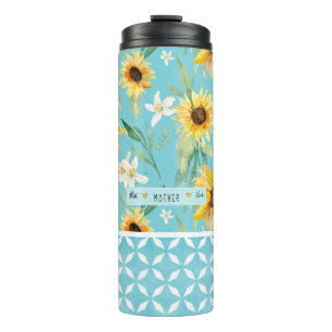 Floral Sunflower Citrus Hearts Best Mother Ever Thermal Tumbler