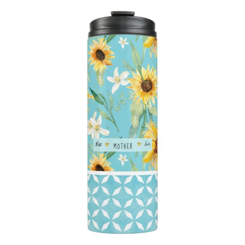 Floral Sunflower Citrus Hearts Best Mother Ever  Thermal Tumbler