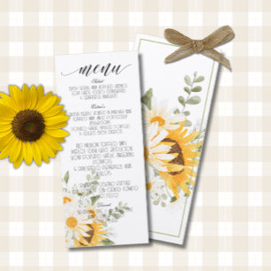 Floral Sunflower & Daisy Menu