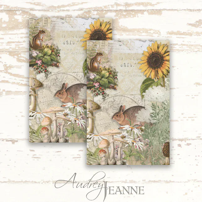 Floral Sunflower Daisy Rabbit Ephemera Decoupage Tissue Paper | Zazzle